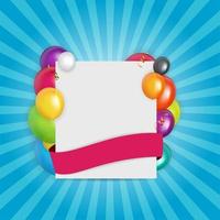Color brillante globos tarjeta de cumpleaños ilustración vectorial de fondo vector