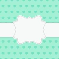 Abstract Empty Frame on Heart Pattern Background. Vector Illustration