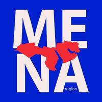 Mena Region Map Vector Illustration