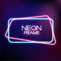 Abstract Neon Frame Template on Dark Background Vector Illustration