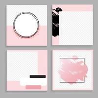 Set of Design backgrounds Template for social media post frame. Vector Illustration