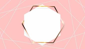 Abstract background with golden frame Template. Vector Illustration