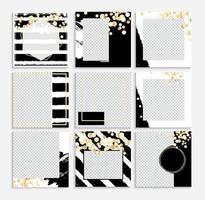 Set of Design backgrounds Template for social media post frame. Vector Illustration