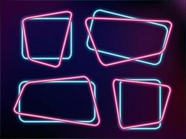 Abstract Neon Frame Template on Dark Background Vector Illustration