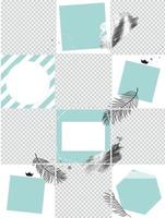 Set of Design backgrounds Template for social media post frame. Vector Illustration
