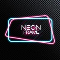 Abstract Neon Frame Template on Dark Background Vector Illustration