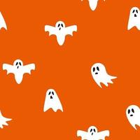 Ghost icon cute cartoon character, seamless pattern background, Vector illustration