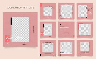 social media template set vector