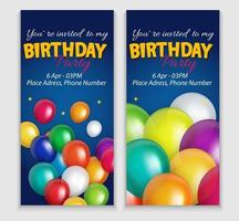 Abstract Birthday Party Invitation with Empty Place for Photo. Vector Illustration