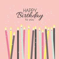 Birthday Background with Candles. Vector Illustration