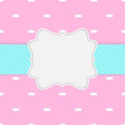 Princess Crown  Background with Frame Vector Illustration