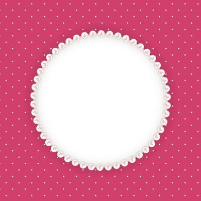 Abstract Beautuful Background with Pearl Frame. Vector Illustration