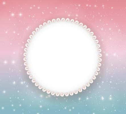 Abstract Beautuful Background with Pearl Frame. Vector Illustration