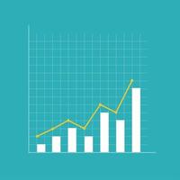 Abstract financial chart with arrow. Vector Illustration