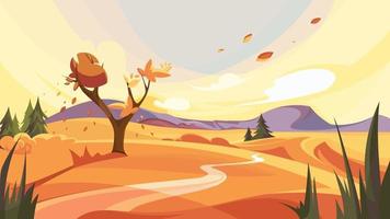 escena al aire libre de otoño. vector