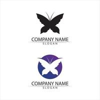 belleza mariposa icono diseño logo animal vector