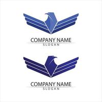 wings Falcon bird Logo Template vector design