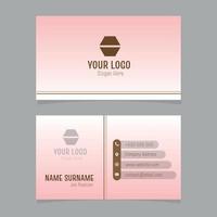 Pink and brown business card vector