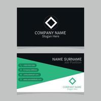 Business card with triangle shapes in black and turquoise vector