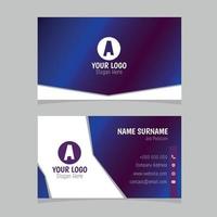 Business card with violet gradient vector