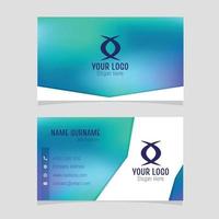 Business card with light blue and purple gradient vector