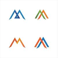 M Letter Logo Template FONT AND ICON FOR BUSINESS vector