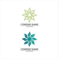 vector de hoja de planta y árbol y concepto amigable de diseño de logotipo verde