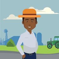 Illustration of agronomist in a silo company vector