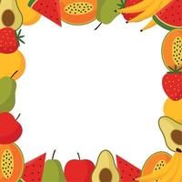 Fruit frame with white background vector