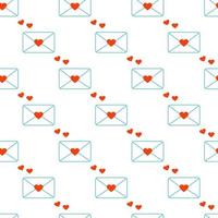 A letter with a declaration of love Seamless pattern Abstract love symbol The message vector