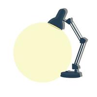 Modern vector illustration of table od desk lamp on white background. Icon, flat design style