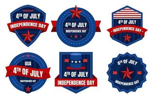 4th Of July Badge Set vector