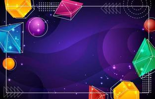 Abstract Modern 3D Geometric Shape with Sparkling vector