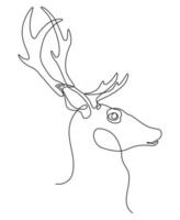 dibujo de línea continua de la ilustración de vector de tatuaje de concepto de logotipo de ciervo