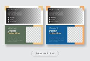 Minimal design furniture social media post banner template set vector