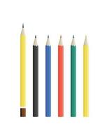 Set of different color pencils isolated on white background vector