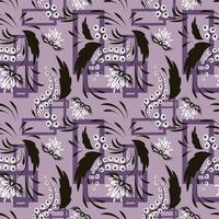 Folk flowers art pattern Floral abstract surface design  Seamless pattern vector