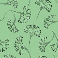 SEAMLESS PATTERN WITH GINKGO BILOBA LEAVES vector