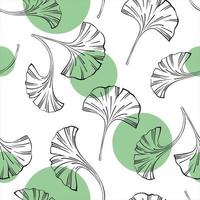 SEAMLESS PATTERN WITH GINKGO BILOBA LEAVES vector