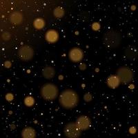 Gold bokeh shiny glittering golden and silver stars vector