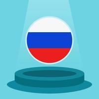 Flag of Russia on the podium. Simple minimalist flat design style. Ready to use for the football event etc. vector