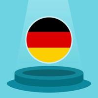 Flag of Germany on the podium. Simple minimalist flat design style. Ready to use for the football event etc.