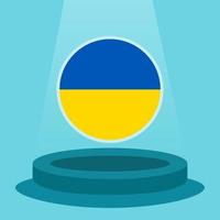 Flag of Ukraine on the podium. Simple minimalist flat design style. Ready to use for the football event etc.