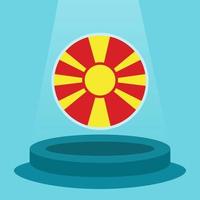 Flag of Macedonia on the podium. Simple minimalist flat design style. Ready to use for the football event etc.