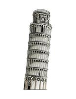 Leaning tower of pisa, colored drawing, realistic. Vector illustration of paints