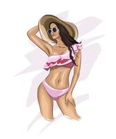 Many girls wearing bikinis cartoon characters 4918446 Vector Art at Vecteezy