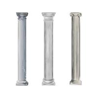 Antique white columns from splash of watercolors, colored drawing, realistic. Vector illustration of paints