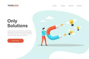 Only solutions landing page website vector