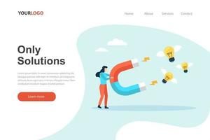 Only solutions landing page website vector