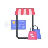 Businessman holding a mobile to pay online via credit card online shopping concept vector